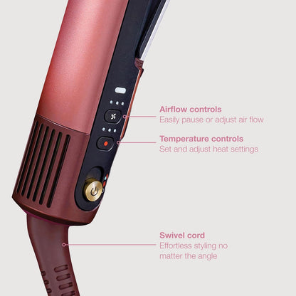 Shark SilkiPro Hair Straightener & Dryer with Storage Case - Rose Petal