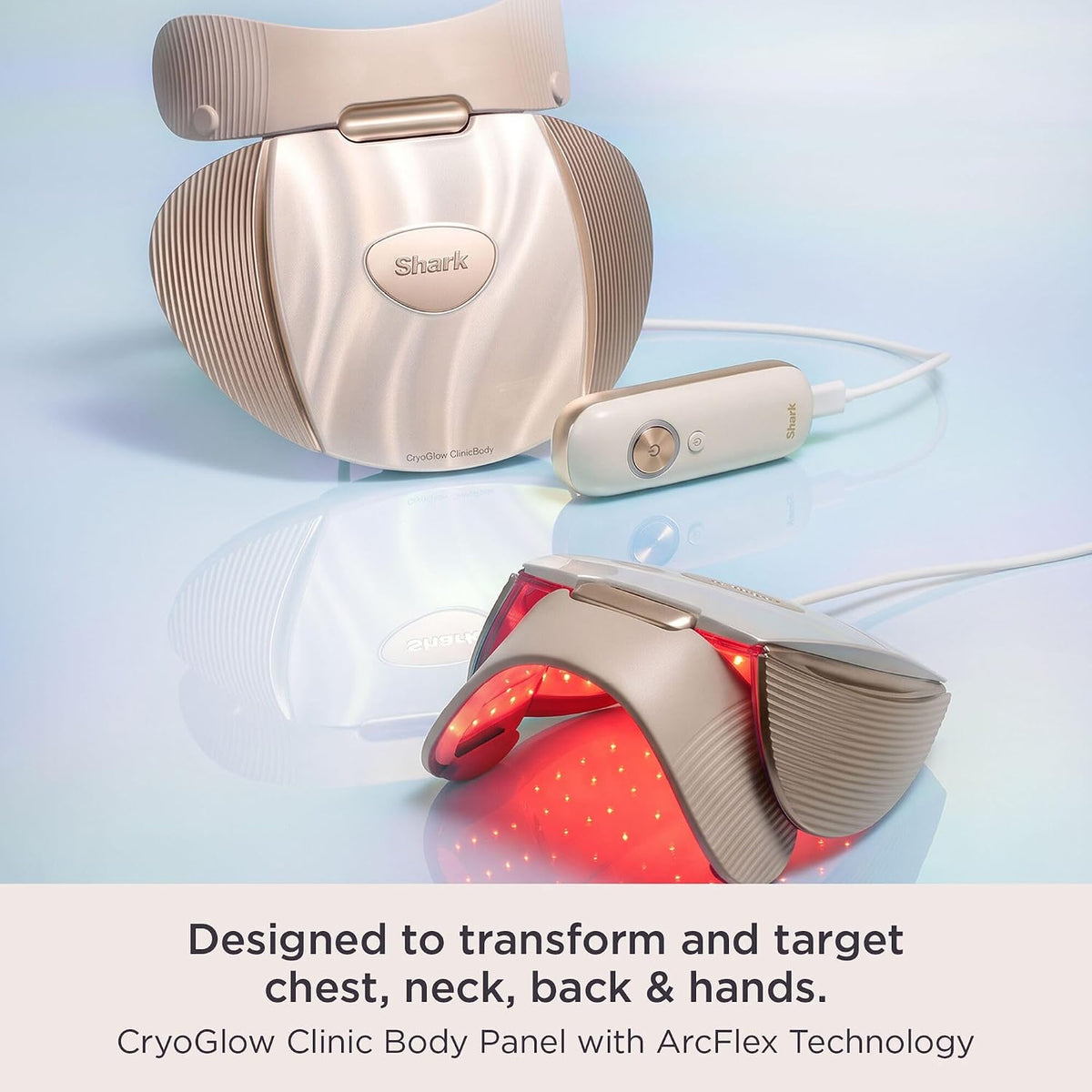New Shark CryoGlow Clinic LED Face + Body System - White Gold