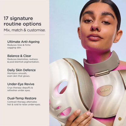 New Shark CryoGlow Clinic LED Face + Body System - White Gold