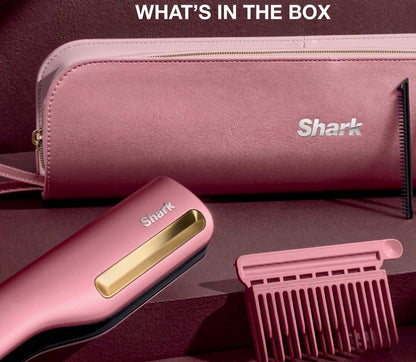 Shark SilkiPro Hair Straightener & Dryer with Storage Case - Rose Petal