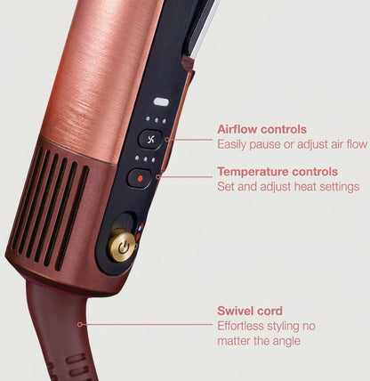 Shark SilkiPro Hair Straightener & Dryer with Storage Case - Rose Petal