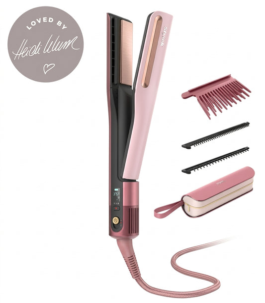 Shark SilkiPro Hair Straightener & Dryer with Storage Case - Rose Petal