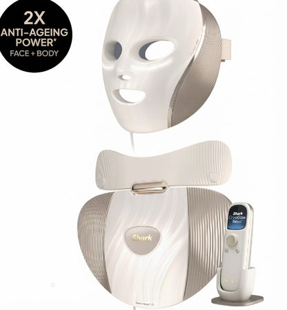 Shark CryoGlow Clinic LED Face + Body System - White Gold
